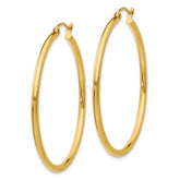 14k 2x40mm Polished Tube Hoop Earrings